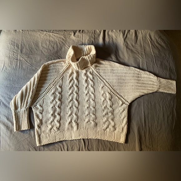 MarlaWynne Sweaters - MarlaWynne Cream Cable Knit Sweater 1X
